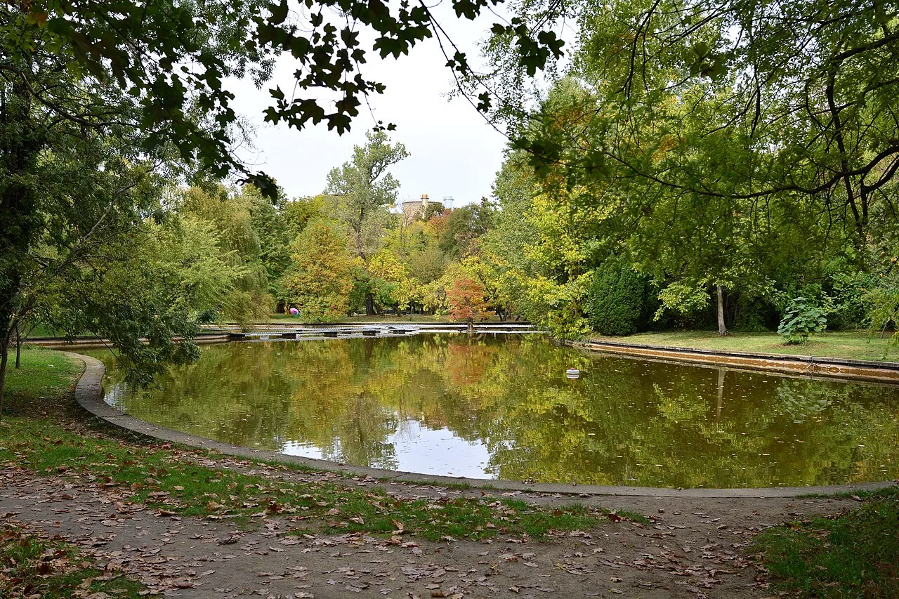 Lacul din Grădina Botanică Dimitrie Brandza, în octombrie 2024.